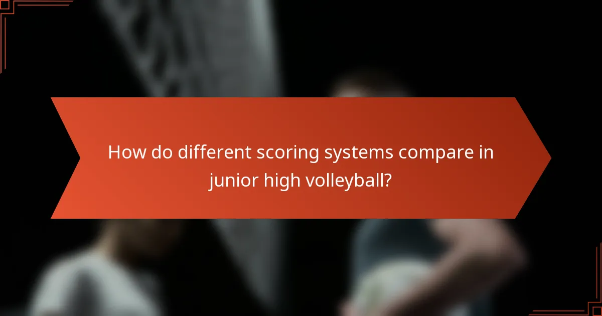 How do different scoring systems compare in junior high volleyball?